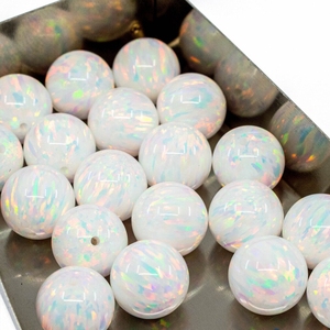 Wholesale Ball Opal <b>Beads</b> 2mm 3mm 4mm 5mm 6mm Synthetic Fire Opal Full Hole/Half Hole/Without Hole Opal Stone Price - Product Image 6