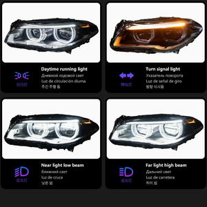 Phares LED avant 12V neufs pour BMW Série 5 F10 F18 2011-2017, clignotants, feux de jour 6000K, 36W 6000lm, garantie 1 an, kit de modernisation - Product Image 5