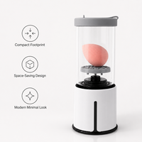 Nettoyeur de pinceaux de maquillage automatique, nettoyeur de pinceaux portable, machine de nettoyage en silicone pour pinceaux et éponges de maquillage
