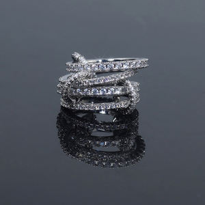 पूर्ण पक्की cz अनंत बैंड 4 टुकड़ा बहु परत स्टकिंग रिंग्स महिलाओं के लिए पूर्ण उंगली गहने - Product Image 5