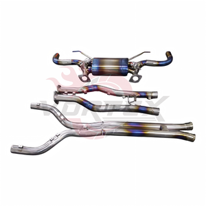 Sistema de Escape Catback Vortex Titanium Valvetronic para Aston Martin Rapide 6.0L V12, Silenciador de Carreras con Corte en Forma de Pie Azul Quemado - Product Image 3