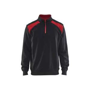 BLAKLADER - 335311589956S Half-zip 2-<b>tone</b> sweatshirt Black/<b>Red</b> - EAN 7330509456200 WORK HOODIES - Product Image 1