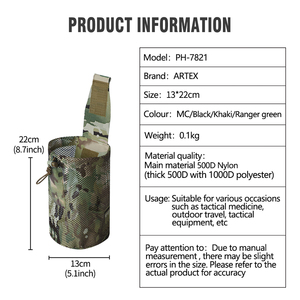 Pochette utilitaire camouflage MOLLE légère en nylon, sac de rangement à fixer sur gilet, accessoire tactique extérieur - Product Image 2