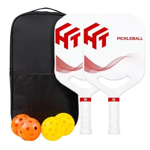 Pressé à chaud en fibre de carbone T700 Forme de gorge ouverte intégrée blanche Personnalisable en fibre de carbone Pickleball Paddle