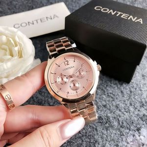 Compra al por mayor Relojes de pulsera de cuarzo de lujo con logotipo personalizado, de la mejor calidad, para mujer, de acero inoxidable, resistentes al agua, con tres esferas. - Product Image 3