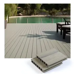 Imperméabilisation Composite Bois Terrasse Toit en plastique WPC Tuiles de terrasse Extérieur WPC Revêtement de sol PVC Planche de terrasse