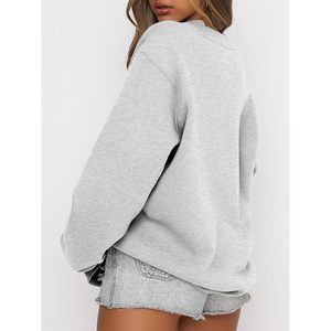 Sweat-shirts pour femmes, col rond, en polaire, pull oversize, printemps-hiver, hauts mignons, vêtements preppy pour adolescentes 2026 - Product Image 2