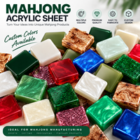 Plaque acrylique GORLDE pour Mahjong, couleur personnalisée, panneau en PMMA Plexiglas pour découpe laser, tuiles de Mahjong, artisanat et accessoires de jeu