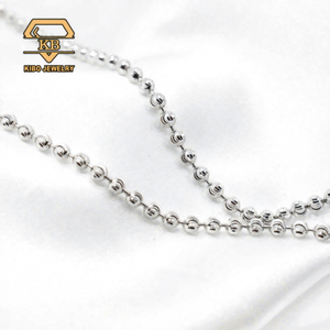 Collar de Cadena de Plata de Ley 925 con Cuentas de Bola y Corte Lunar, Brillo Deslumbrante, Baño de Oro, Esferas con Incrustaciones de Diamantes de Imitación, Cadena de Cuentas de Bola de 3 mm - Product Image 2