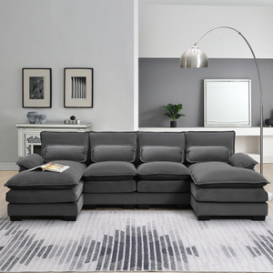 Ở nước ngoài kho chúng tôi kho hiện đại hình chữ U cắt sofa với eo gối ghế điền vào vật liệu: Bọt Túi mùa xuân sofa - Product Image 1