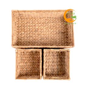 Panier à linge écologique en osier et plastique pour vêtements, boîte vintage, paniers faits main en jacinthe d'eau du Vietnam - Product Image 2