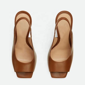 Women's Brand Style Irregular Metal High Heels Square Toe Sandals Summer Girls Stiletto Slingback Dress <b>Shoes</b> - Product Image 5