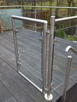 Fabrikgefertigtes Mattschwarzes Edelstahl-Treppengeländer mit Glasgeländer, Individuelle Anpassung Möglich