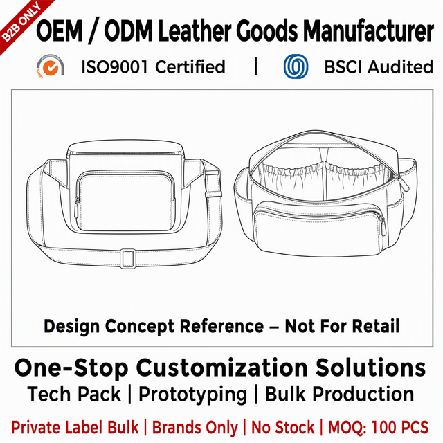 Custom OEM ODM Manufacturer Vegan Leather Fanny Pack Diaper Bag Changing Pad&Baby Wipes Storage for Private Label Bulk Orders