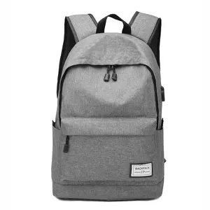 Wholesale leisure hot sell canvas school backpack waterproof canvas USB charging school backpack