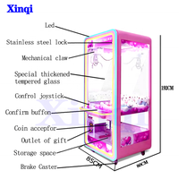 Pas cher Rose Surdimensionné Griffe Grue Jouet Coupe Unique Poupée Ciseaux Simulateur Pièce De Monnaie En Peluche Jeu Jouet Machine Fabriquée par Nom
