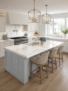 UNION STONE Calacatta Aurelia, Losa Grande de Cuarzo Artificial, Diseño Moderno Ecológico para Cocina, Pared, Baño, Comedor, Suelo, 15-30 mm - Product Image 1