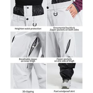 Ensemble veste et pantalon de ski pour femme, combinaison de ski imperméable, coupe-vent et chaude pour l'hiver - Product Image 5