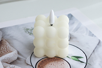 Bougie à bulles blanche électronique à piles, lampe à bougie de table à LED décorative