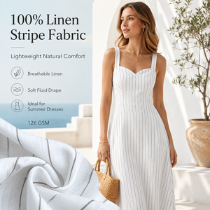 Tissu 100% Lin, Coton et Bambou en Gros pour l'Industrie du Vêtement - Vente Directe d'Usine - Tissu pour Robe Femme - Product Image 2