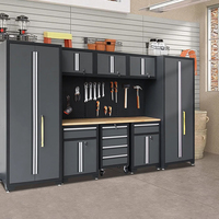 Gabinete de Herramientas Económico, Armario de Almacenamiento de Herramientas, Caja de Herramientas Modular para Garaje o Taller, Banco de Trabajo Combinado con Gabinete de Herramientas