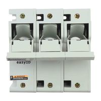   Porte-fusible modulaire CH60J3I 3P 60A 600V Classe J avec indicateur néon, montage sur rail DIN 35mm, borne industrielle