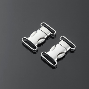 Hebilla de doble punta de aleación de zinc plateada y negra para mochila, cinturón, correas de mascotas, cierres Q030-20 - Product Image 3