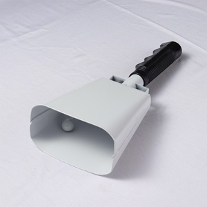 Campana de mano blanca de metal, instrumento Orff con mango largo, accesorio musical para niños, para acompañamiento de batería - Product Image 2
