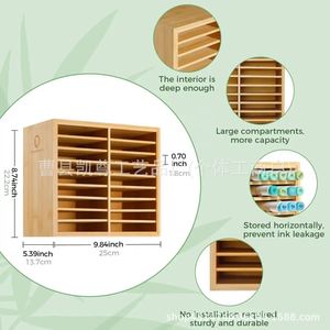 Nouveau support de rangement en bois pour marqueurs transfrontalier, porte-stylos et pinceaux à aquarelle multicouche en bois massif - Product Image 3