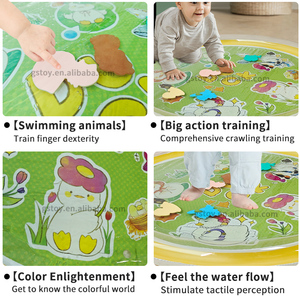 Enfant en bas âge sensoriel <span class=keywords><strong>d</strong></span>éveloppement PVC jouer coussin canard dessin animé gonflable bébé <span class=keywords><strong>tapis</strong></span> <span class=keywords><strong>d</strong></span>'<span class=keywords><strong>eau</strong></span> ventre temps activité <span class=keywords><strong>tapis</strong></span> <span class=keywords><strong>d</strong></span>'<span class=keywords><strong>eau</strong></span> pour bébés - Product Image 3