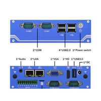 Mini PC Industrial con Montaje en Riel DIN, 4GB de RAM Integrada, Sin Ventilador, J1900, Doble NIC, Compatible con TPM, GPIO de 10 Pines, RS232, RS485