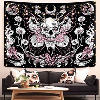 Tapisserie murale personnalisable en polyester avec motif Crâne de champignon extra-large pour Halloween, collection Prosper the World