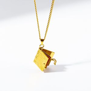 Wholesale Colliers Valentines Day Stainless Steel Opening and Closing Album <strong>Heart</strong> Shape <strong>Pendant</strong> Book Necklaces Jewelry