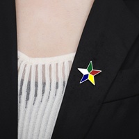 Broche étoile émaillée 5 couleurs en acier inoxydable Yiwu Aceon, symbole de la foi druzie, étoile à cinq branches multicolore, pour le Moyen-Orient