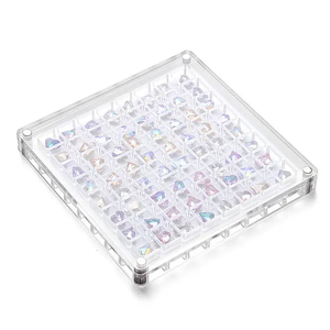 Acrílico transparente Nail Art Crystal Diamond Stone Caja de almacenamiento de joyas Tiny Grids 36 Grids - Product Image 1