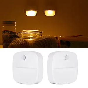 Lampu Malam Sensor Gerak LED Lampu Dinding Nirkabel Dioperasikan dengan Baterai AAA Dapat Diredupkan Kecil Lucu Minimalis Kamar Tidur Dapur Koridor - Product Image 4
