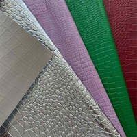 Cuir synthétique PVC PU imitation crocodile pour sacs de femmes, brillant et lisse