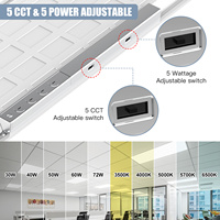 Panneau commercial éclairage LED panneau plat 60x60 60x120 120x20 5CCT plafonnier plat sélectionnable pour magasin et bureau à domicile