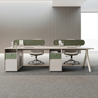 Estación de Trabajo Modular Moderna de MDF para Oficina, para 2-6 Personas, Escritorio para Computadora con Cajonera de Almacenamiento, Uso Comercial
