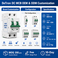 Interruptor de Circuito Solar Fotovoltaico PV DC MCB, Interruptor Fotovoltaico 1P 2P 4P 6A 16A 32A 63A 1000Vdc CE TUV