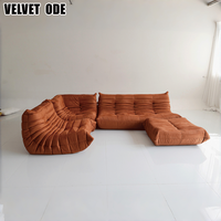 Canapé Caterpillar en cuir argenté, style Togo minimaliste italien, fauteuil de relaxation, canapé individuel en mousse haute élasticité pour villa et appartement