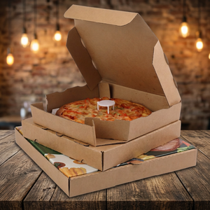 Boîte alimentaire personnalisée en papier kraft, boîte d'emballage à emporter en carton ondulé imperméable pour pizza, hamburger, sandwich, restauration rapide - Product Image 1