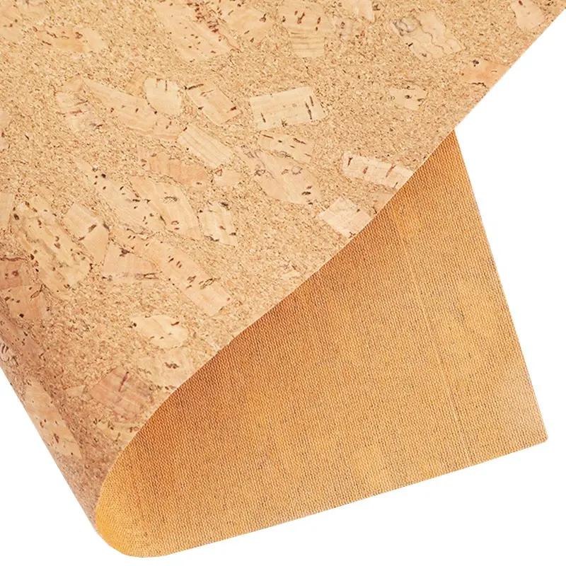 Customized Emboss Recycle Wood Synthetic granule Leather Soft Vegan Real Cork Leather