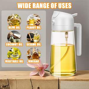Botella pulverizadora de aceite de oliva de vidrio 2 en 1 para cocina, con boquilla vertedora, al por mayor - Product Image 4