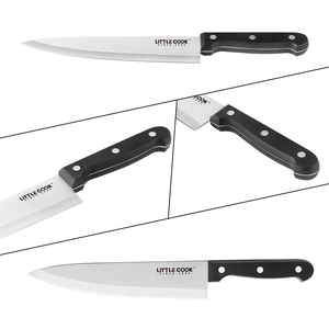 Vendita calda piccolo cuoco 6 pezzi coltello da cucina comodo PP manico con 3 cr13mov in acciaio inox per la cottura taglio per affettare - Product Image 3
