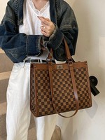 Sac à main et sac bandoulière vintage en PU résistant à l'eau pour femme de la marque de luxe Designer Louis avec motif monogramme