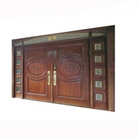 Portes de garage principales en bois de teck, entrée double porte en bois, arche sculptée antique, design moderne, double porte battante solide, design graphique