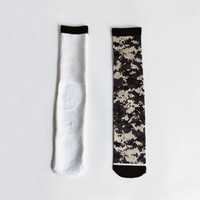 Chaussettes de sport en coton de haute qualité avec logo personnalisé imprimé, épaisseur standard, design décontracté, imprimé camouflage, pour hommes et femmes
