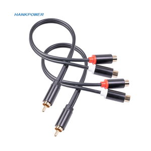Conector dorado carcasa de aleación de aluminio amplificador de coche <span class=keywords><strong>RCA</strong></span> 1 macho a 2 hembra Cable de <span class=keywords><strong>Audio</strong></span> - Product Image 3