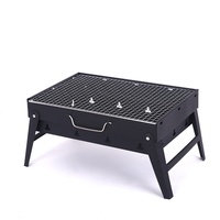 Barbecue portable mini pliable au charbon de bois avec grille en fer chromé pour camping et pique-nique en extérieur, léger et transportable comme une valise
